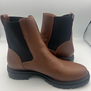 Madewell Bradley Chelsea Lugsole Boot Women’s Size 9.5 Brown Leather NEW